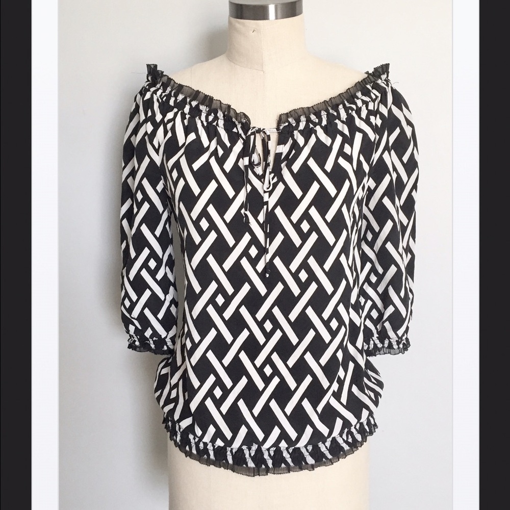 WHBM Lovely Silk Peasant Style Blouse/Tunic, S